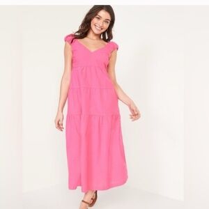 Fit & Flare Tiered Seersucker All-Day Maxi Dress - Size Extra Large